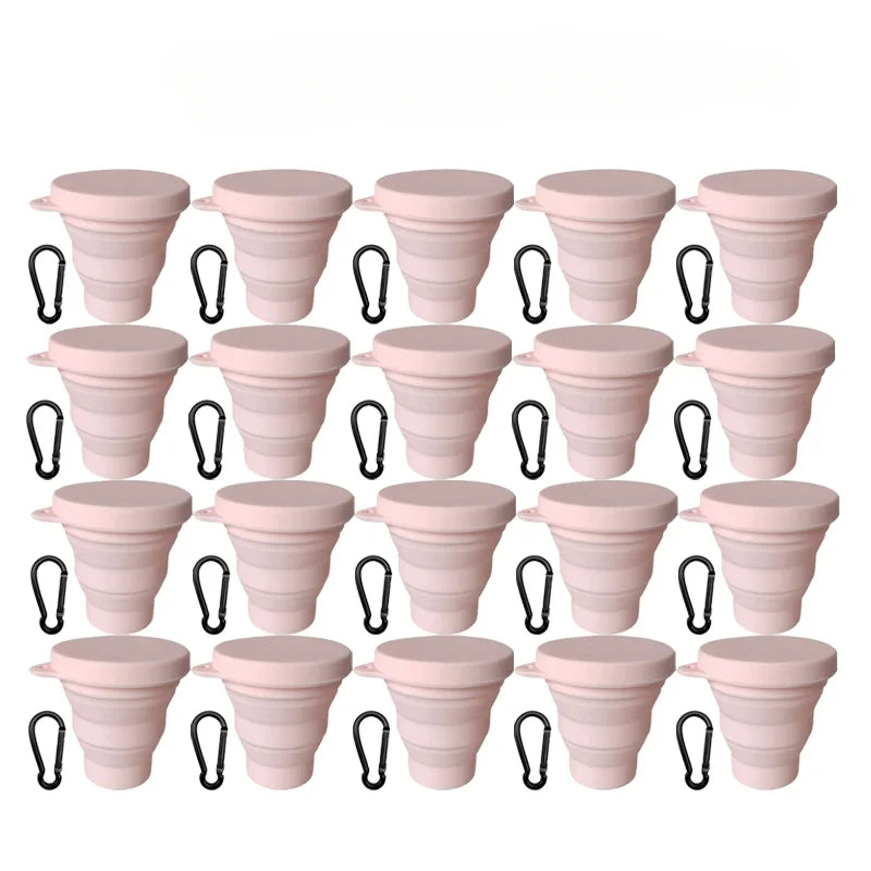 Collapsible Silicone Travel Cup with Lid & Carabiner