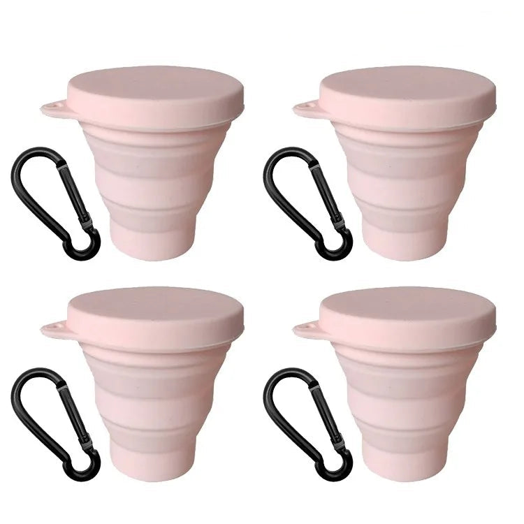 Collapsible Silicone Travel Cup with Lid & Carabiner